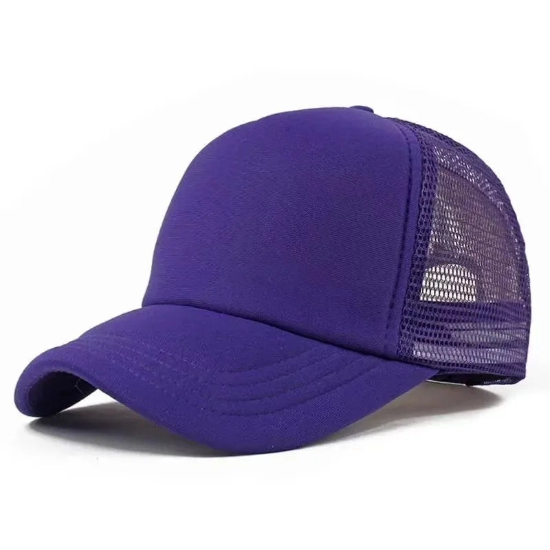 Unisex Cheaper 5 Panel Trucker Hat For Adult Summer Net Baseball Cap Men Women Blank Mesh Adjustable Sun Hat Visor