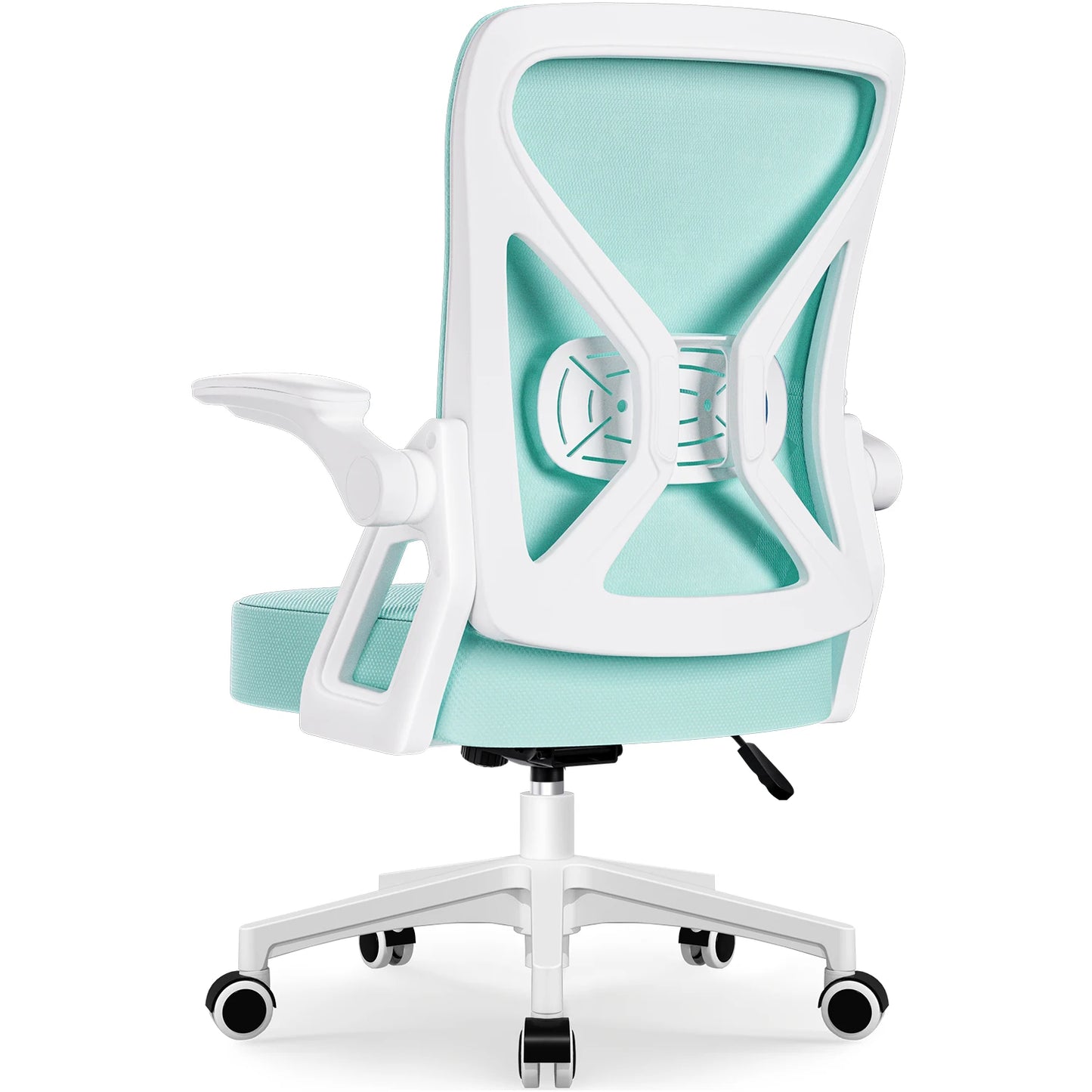 AUTHMIC Ergonomic Office Chair Mesh Back Lumbar Support Flip-Up Armrests Reclining Adjustable Height for Home Office Desk Work