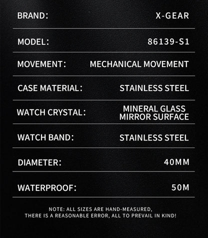 Water Ghost Luminous Dive Watch with Ceramic Bezel Waterproof Automatic Mechanical Movement Stainless Steel Watch Strap