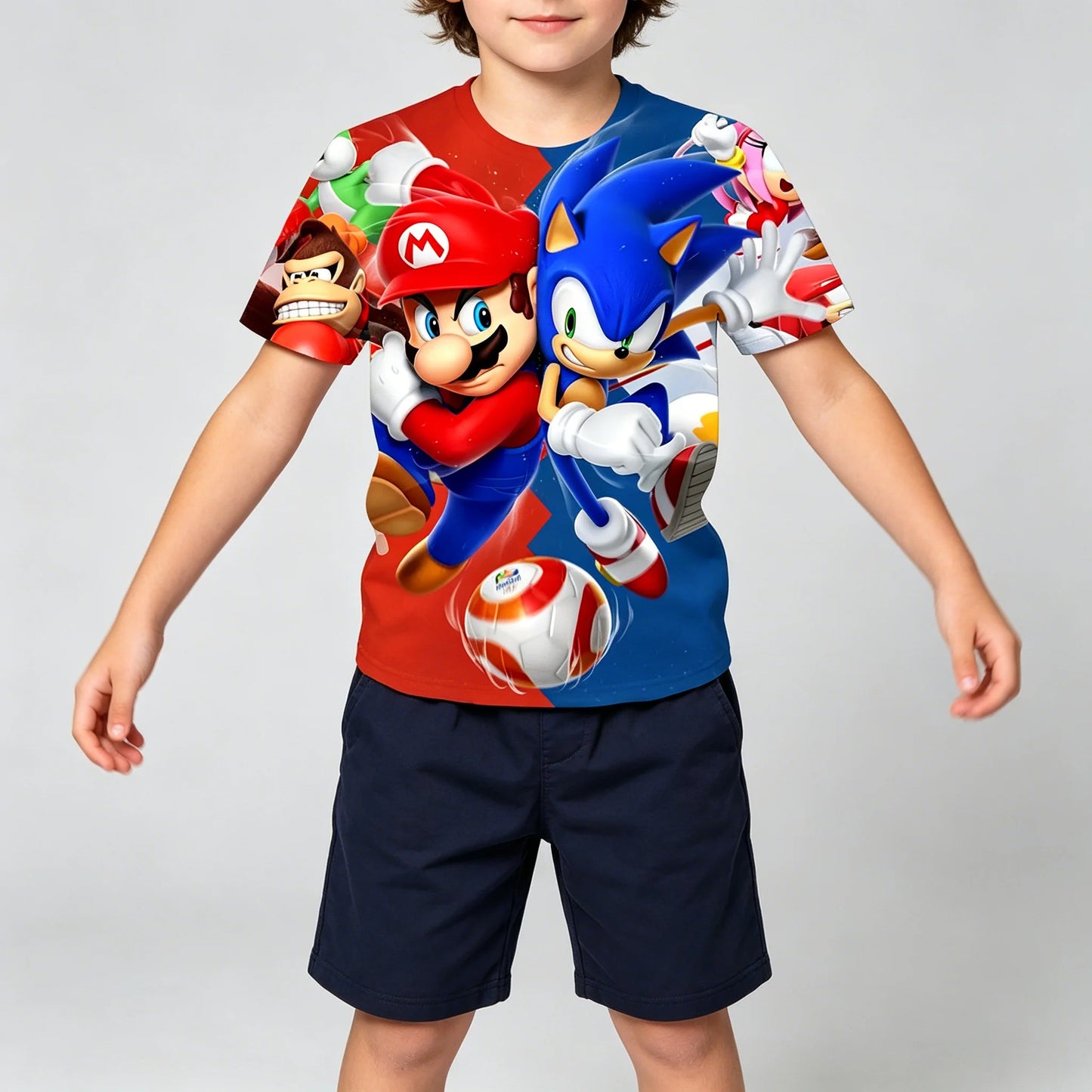 Men T Shirt Women Tee Boys Girls Top Adults Children Parent Child quick dry kid Tshirts Sonic Cartoon Anime Game 3D Print Tops