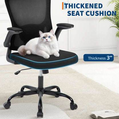 Ergonomic High Back Mesh Office Chair Adjustable 2D Headrest Lumbar Support Rotatable Arms Reclining Swivel Desk Chair for Home