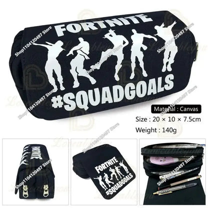 Victory Royale Student Boys Girls Fortnite Capacity Stationery Pencil Case Peely Llama Hero Children's Pen Box Kids Teen Bags