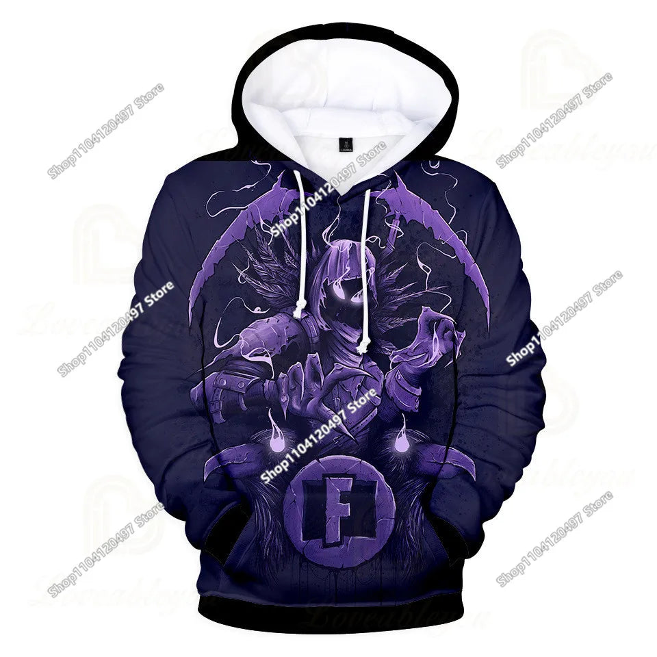 Fortnite Cosplay Sweatshirt Game 3D Printed Unisex Hoodie Casual Coat Anime Peripheral Kawaii Jacket Children Clothing Gifts