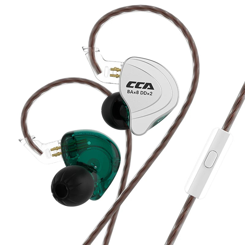Casque audio HiFi CCA C10, technologie hybride 4BA+1DD, intra-auriculaire, musique, DJ, gamer, sport, suppression active du bruit, casque de monitoring
