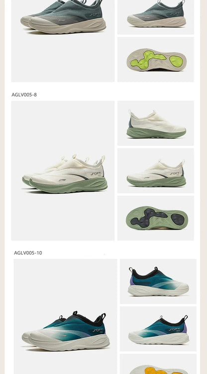Li-Ning Men's SOFT GO 2 Walking Shoes COMFOAM Slip-On Soft Thick Heel Li-Ning Comfortable Wearable Sports Casual Shoes AGLV005