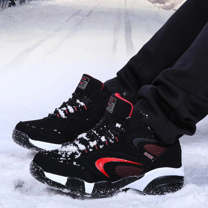 Men's Snow Boots Winter Warm Couple Casual Sneakers Fashion Leather Outdoor Sport Running Tennis Men Non-Slip Big Size 48 Trainer
