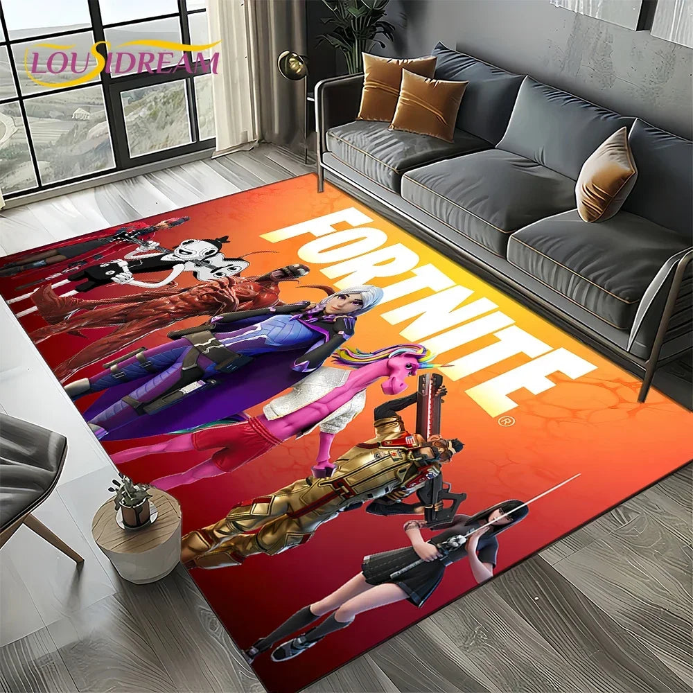 2025 Games 3D F-Fortnite Cartoon Carpet Rug for Living Room Bedroom Home Sofa Decoration,Kids play Area Rug Non-slip Floor Mat