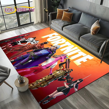 2025 Games 3D F-Fortnite Cartoon Carpet Rug for Living Room Bedroom Home Sofa Decoration,Kids play Area Rug Non-slip Floor Mat