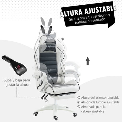 Vinsetto PU Leather Swivel Gaming Chair with Adjustable Height 65X63X136-142Cm