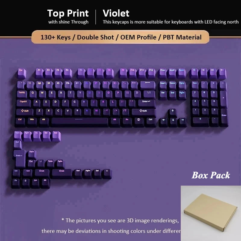 133+ Keys OEM Profile Gradient Keycaps For Cherry MX Switch Mechanical Gamer Keyboard PBT backlit RGB Keycap ISO Layout Key caps