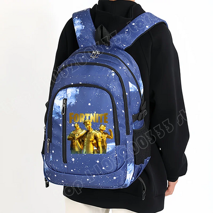 Fortnite Starry Sky Backpack Large Capacity Waterproof Laptop Bag Game Character Print Student Pack Boys and Girls Back to School Bag