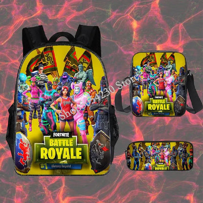Fortnited 3-teiliges Rucksack-Set für Jungen – Victory Game, 16 Zoll, wasserabweisender Vorschul-Rucksack, cooler Grundschulrucksack