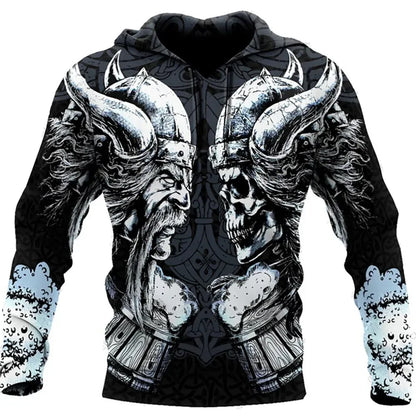 2023 New Autumn Men's Hoodie Wolf Print 3D Sweatshirts Urban Trendy All-Match Oversized Tops Poleron Hooded Clothes Men's Clothing