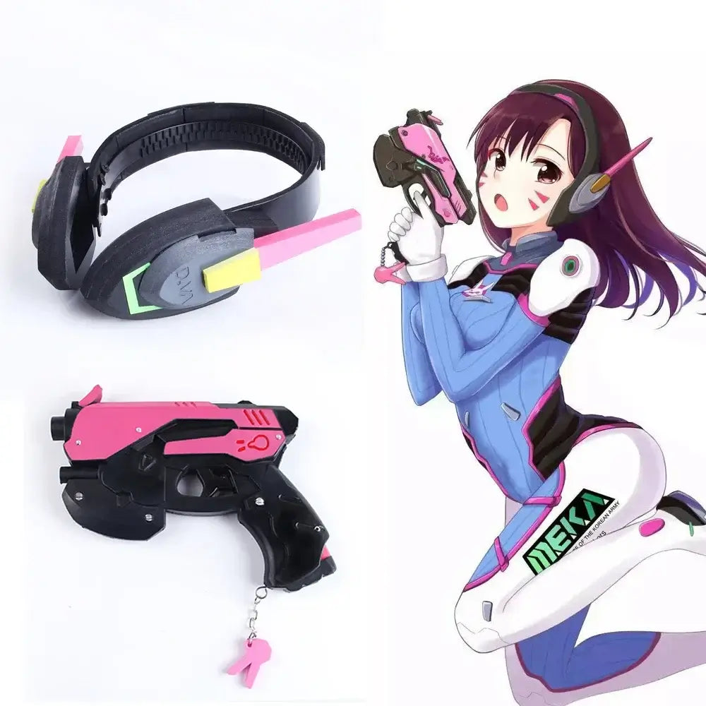 Igra Overwatch D.Va slušalica pištolj Hana Song DVA oružje pištolj cosplay rekviziti za božićne i halloween zabave, igračka i cosplay dodaci