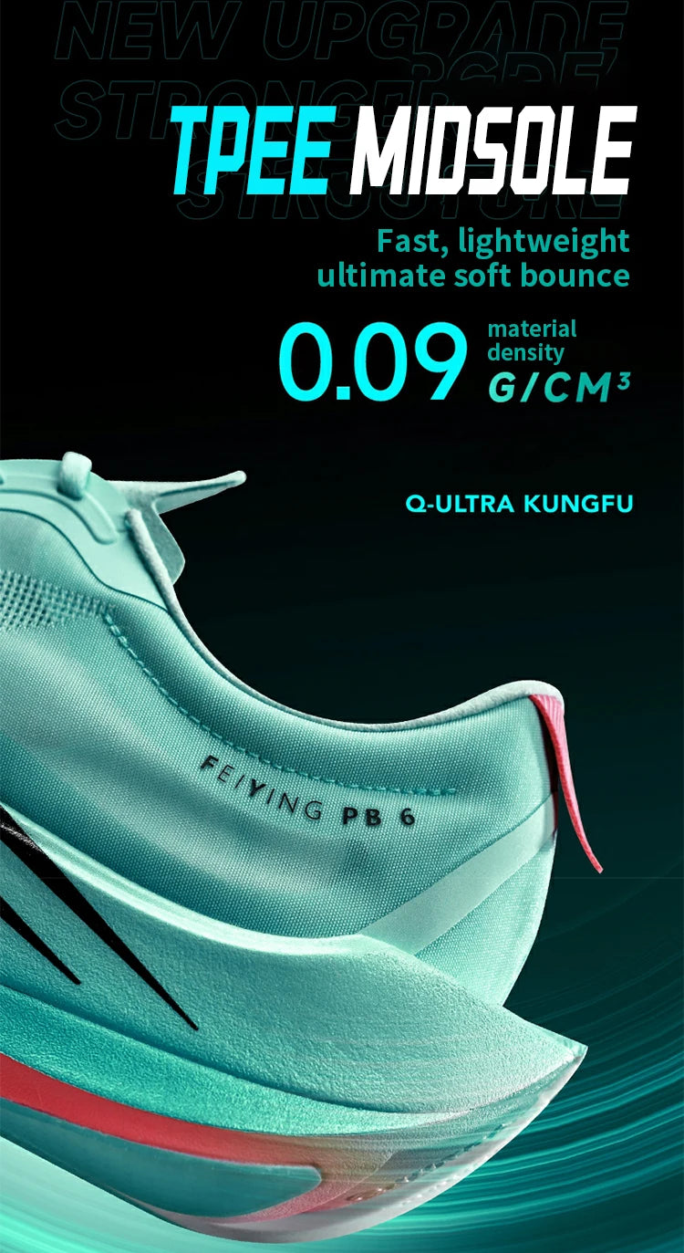 QIAODAN Feiying PB6.0 Marathon- en hardloopschoenen voor heren met koolstofplaat over de volledige zool, lichtgewicht sportschoenen QDB023261299