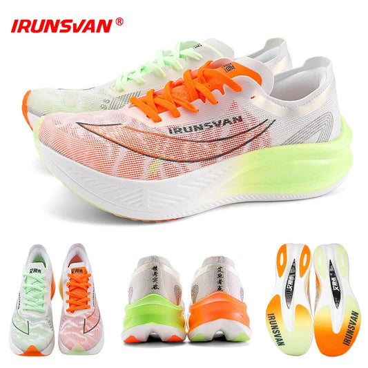 IRUNSVAN Men Running Shoes Breathable Sports Shoe Lightweight Marathon Carbon Plate Sneakers Casual Comfortable Athletic Training