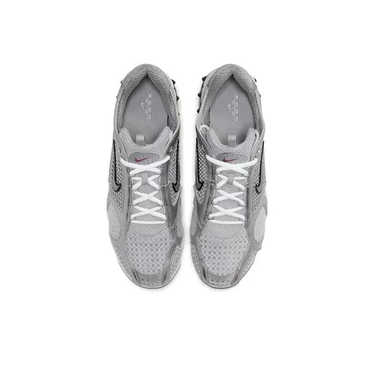 Nike Air Zoom Spiridon Cage 2 Scarpe casual unisex basse Abbigliamento sportivo Grigio e rosso Resistenti all'usura Calzature lifestyle CJ1288-600