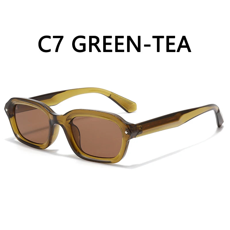 BOYSEEN Beach Sunglasses Man Summer Orange Sun Glasses UV400  Narrow frame square punk sunglasses show