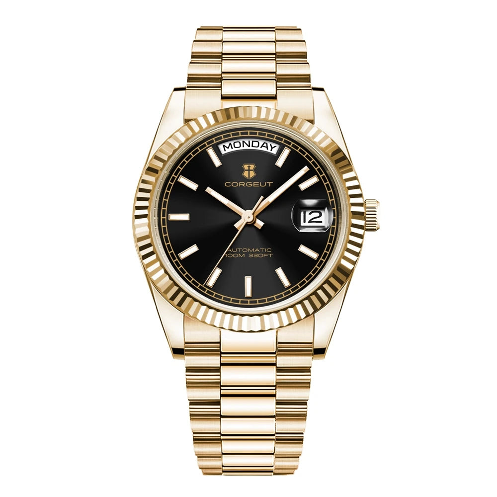Luxury Corgeut 36MM Men Watch ST1644 Automatic Mechanical Wristwatch Sapphire Relogio Masculino 10BAR Day Swim dress Watches