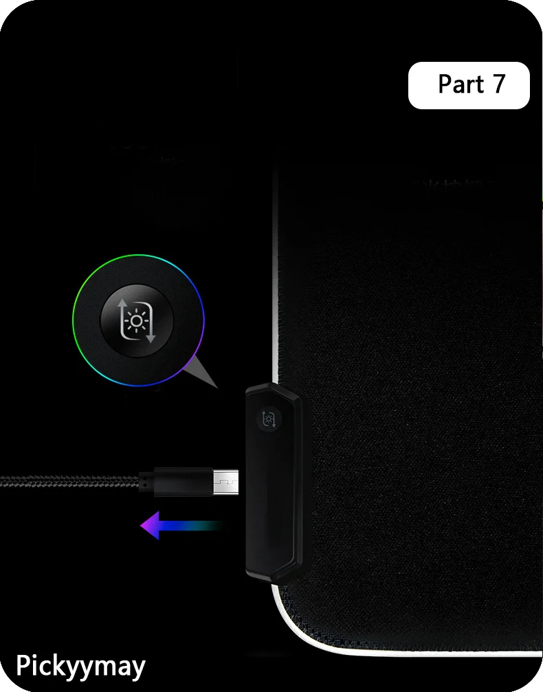 Velká RGB herní podložka pod myš, LED podložka pod myš pro hráče, podložka na stůl k PC, RGB podložka pod klávesnici XXL 90x40cm