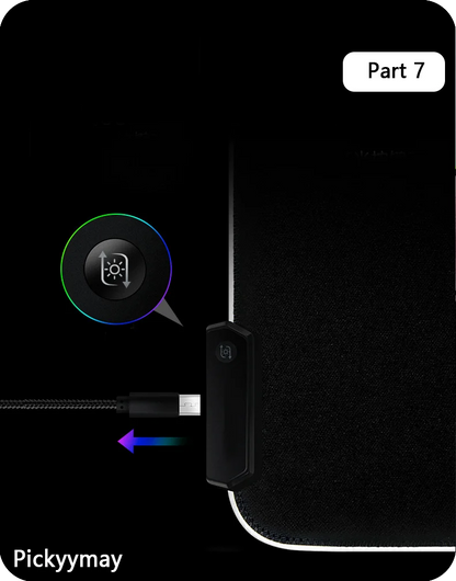 Velká RGB herní podložka pod myš, LED podložka pod myš pro hráče, podložka na stůl k PC, RGB podložka pod klávesnici XXL 90x40cm