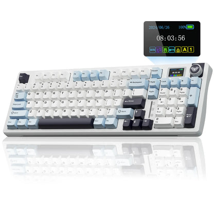 AULA S98pro Wireless Mechanical Keyboard Gasket Hot-swap Gaming Keyboard with Mini TFT Color Screen and Multi-function Knob