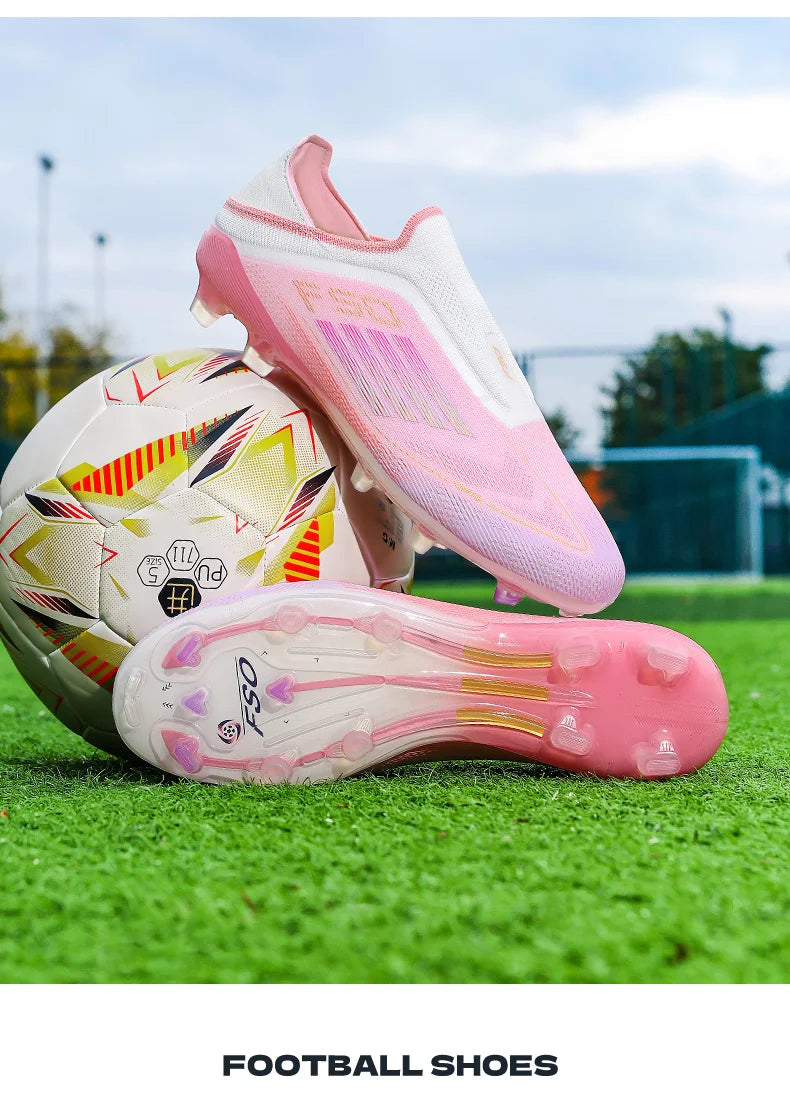 Men's Football Boots Futsal Ultralight Soccer Shoes Training TF Match Long Spikes Breathable Indoor Sneakers Cleats Drop Shipping
