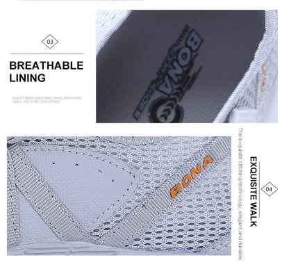 BONA New Popular Style Men Running Shoes Lace Up Athletic Shoes Outdoor Walkng jogging Sneakers Comfortable