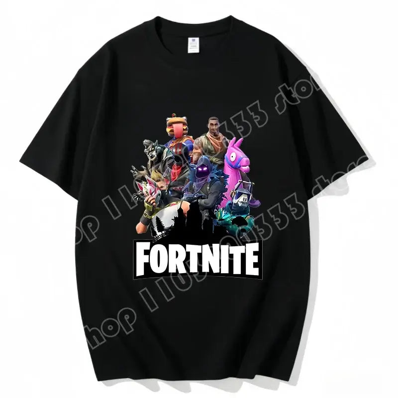Fortnite Crew Neck T-Shirt Unisex Adult Game Dance Fashion New Pure Cotton Short Sleeve Tops Perfect for Casual Wear Vacations