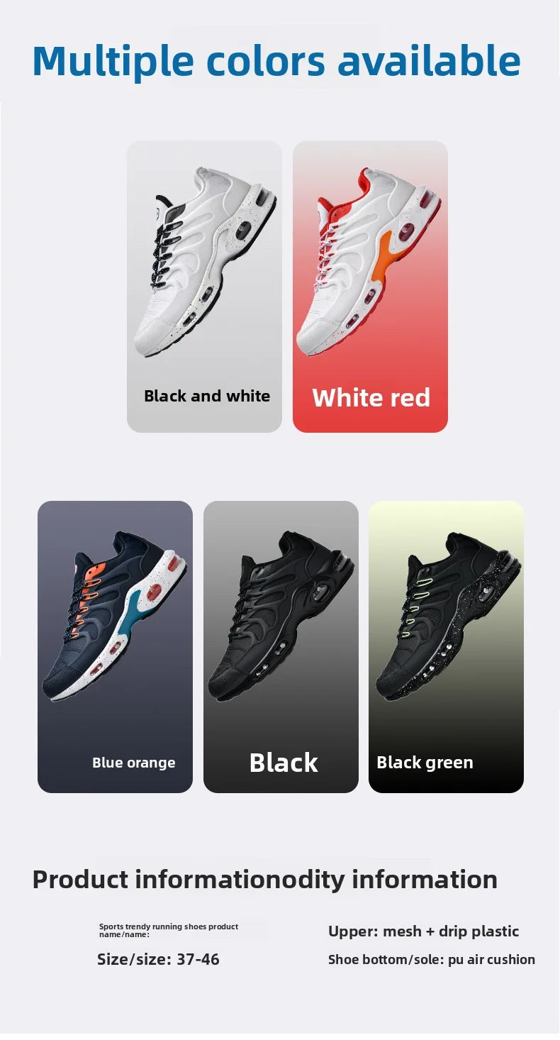 Men's Air-Cushioned Running Shoes Marathon Sports Breathable Lightweight Women's Comfortable Non-Slip Casual Shoes