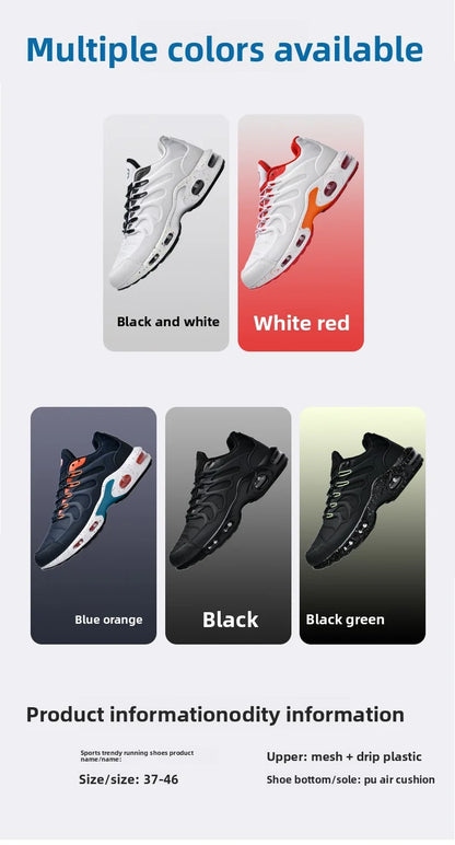 Men's Air-Cushioned Running Shoes Marathon Sports Breathable Lightweight Women's Comfortable Non-Slip Casual Shoes