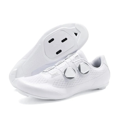 Zapatillas de ciclismo de velocidad para hombre, zapatillas de ciclismo de carretera, zapatillas con calas, zapatillas SPD, zapatillas de ciclismo para pedales planos, calzado de ciclismo para hombre, calzado para actividades al aire libre, color blanco