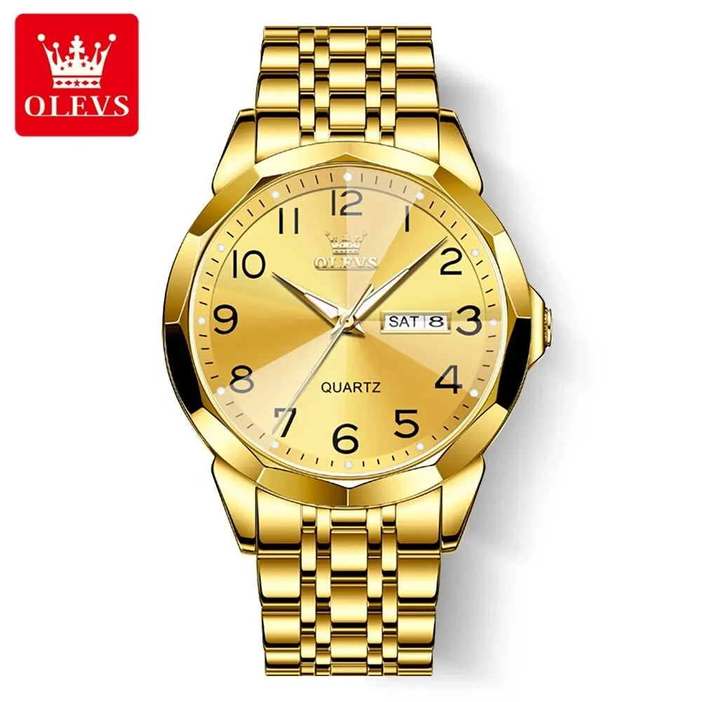 OLEVS 9970 muški sat – elegantan model s digitalnim brojčanikom, prikazom datuma i dana, vodootporan, luminescentan, kvarcni – originalni luksuzni sat