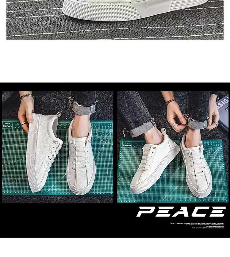 Sneakers da uomo, scarpe casual da uomo, ballerine da uomo, zapatillas da uomo, scarpe leggere in pelle PU traspiranti, scarpe da tennis sportive da uomo bianche