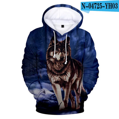 Cool Space Galaxy Wolf Hoodie Hoodies Men Bright Wolf Fashion Handsome Wolf Hoodies Spring Autumn Pullovers Sweatshirts Sweat
