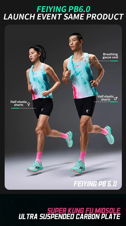 QIAODAN Feiying PB6.0 Marathon- en hardloopschoenen voor heren met koolstofplaat over de volledige zool, lichtgewicht sportschoenen QDB023261299