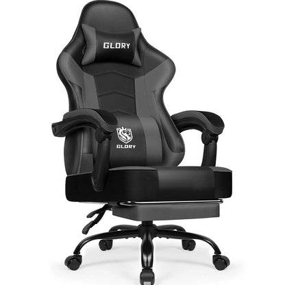 AUTHMIC Gaming Chair Ergonomic Reclining Office Chair with Adjustable Lumbar Support & Headrest High-Back PC Gamer Adults Teen