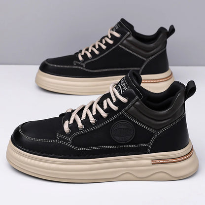 Pantofi Oxford casual pentru bărbați, din piele, cu talpă groasă, la modă, pentru exterior, fără toc, de calitate superioară, pantofi Oxford realizați manual, pentru plimbare