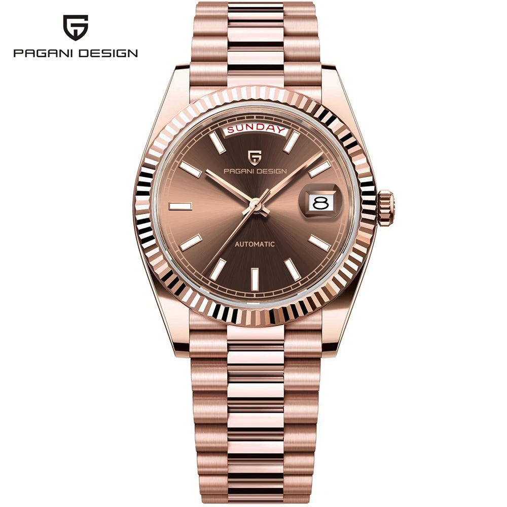 2026 New PAGANI DESIGN Rose Gold Luxury Men's Watches Automatic Mechanical Watch For Man AR Sapphire Waterproof Date Men Clock