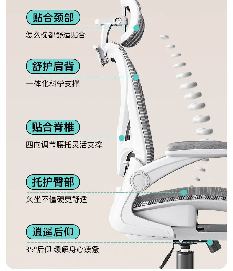 Racing Style Gaming Chair Ergonomic Office Chair with 3D Lumbar Support, Adjustable Recliner, Mesh Backrest, Thick Padding, Swivel Computer Chair