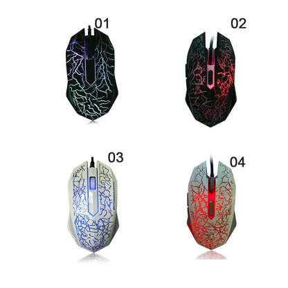 Mouse da gaming cablato USB 2400 DPI con retroilluminazione LED, mouse professionale per gamer, ergonomico, per PC, laptop e MacBook