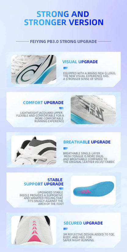 QIAODAN Feiying PB3 Enhanced Edition Professional Marathon Carbon Board hardloopschoenen herensneakers QDB023251299T