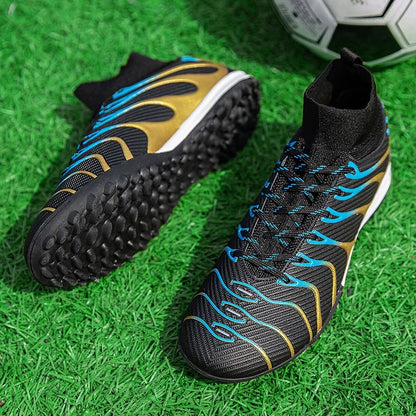 Herren-Fußballschuhe Sport FG/TF Outdoor-Fußballschuhe Training Jungen Wettkampf rutschfest mit langen Stollen Hallen-Futsal bequem
