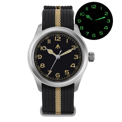 Militado ML08 Quartz Watch VH31 Movement Double Domed Sapphire Crystal Wristwatch Super C3 Green Luminous 38mm Vintage Watches