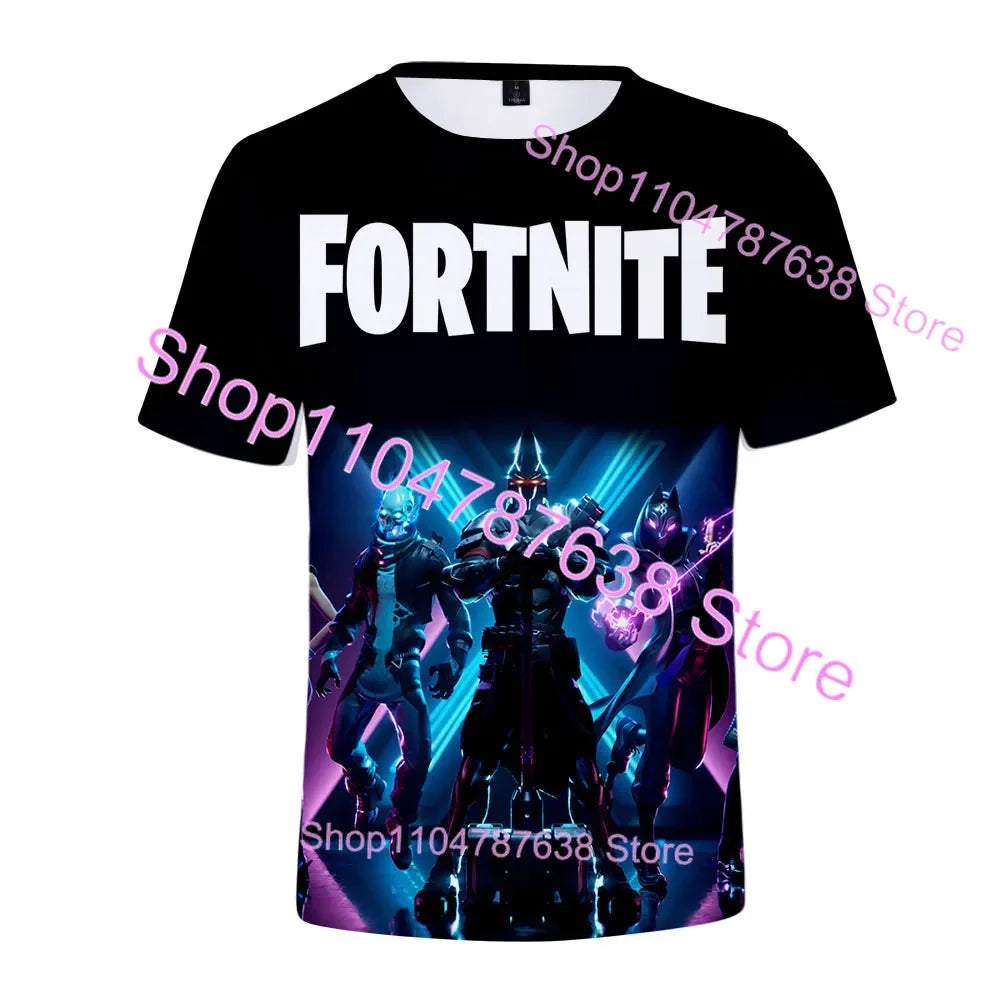 Summer T-shirt Raven Ultima Knight Fortnite T-Shirt, 3D Print Banana Peely Men’s Tee, Battle Royale Game Tops, Birthday Gifts