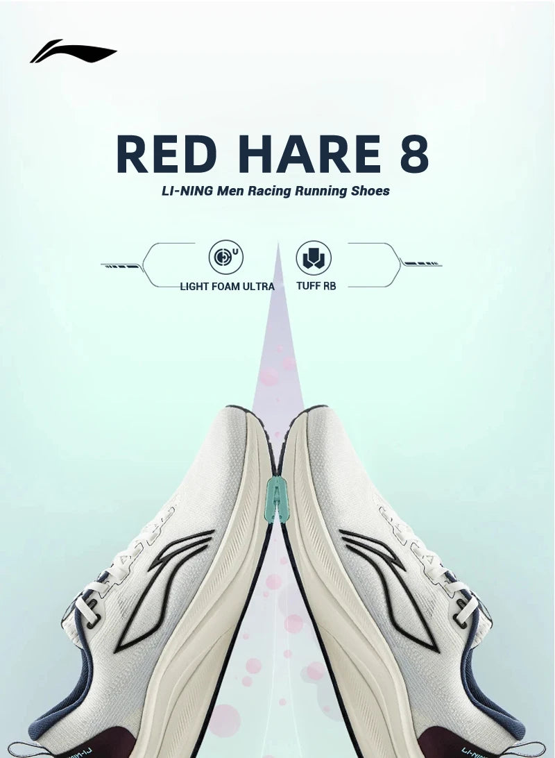 Li-Ning moški tekaški copati RED HARE 8 Racing LIGHT FOAM ULTRA odsevni, blaženi in stabilni copati LiNing lahki športni copati ARPV001