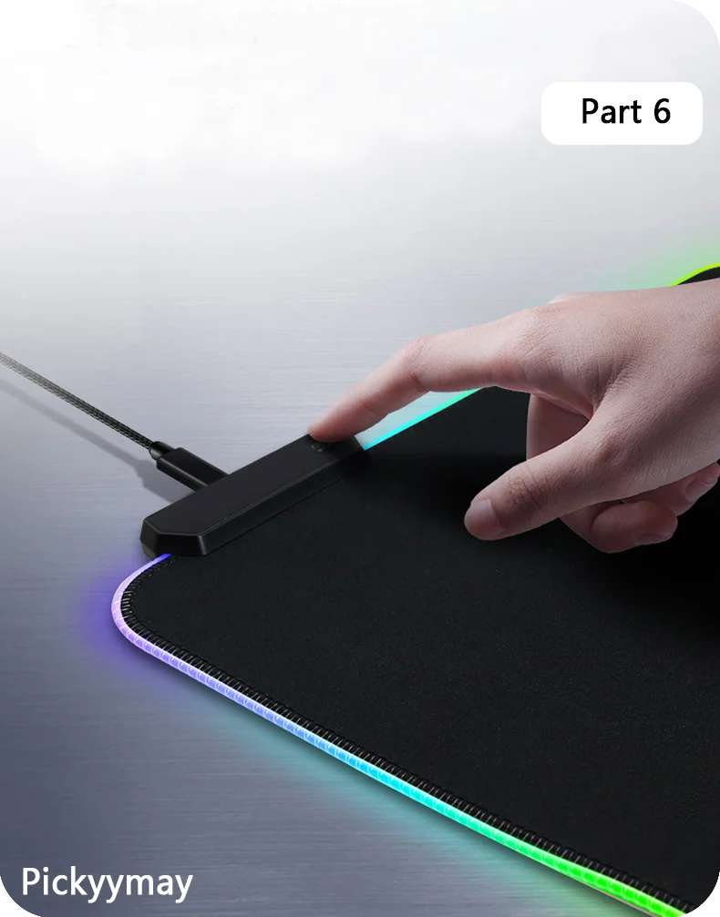 Velká RGB herní podložka pod myš, LED podložka pod myš pro hráče, podložka na stůl k PC, RGB podložka pod klávesnici XXL 90x40cm