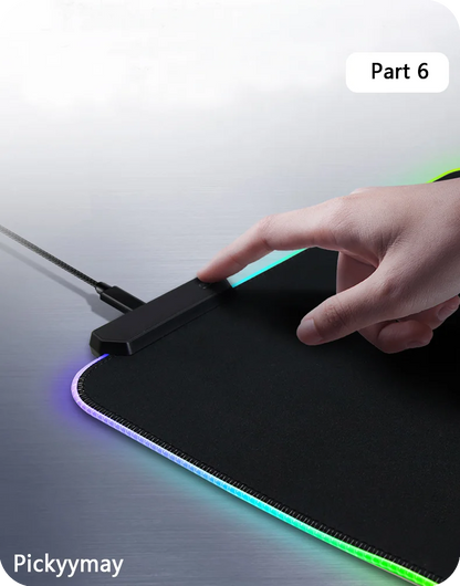 Velká RGB herní podložka pod myš, LED podložka pod myš pro hráče, podložka na stůl k PC, RGB podložka pod klávesnici XXL 90x40cm
