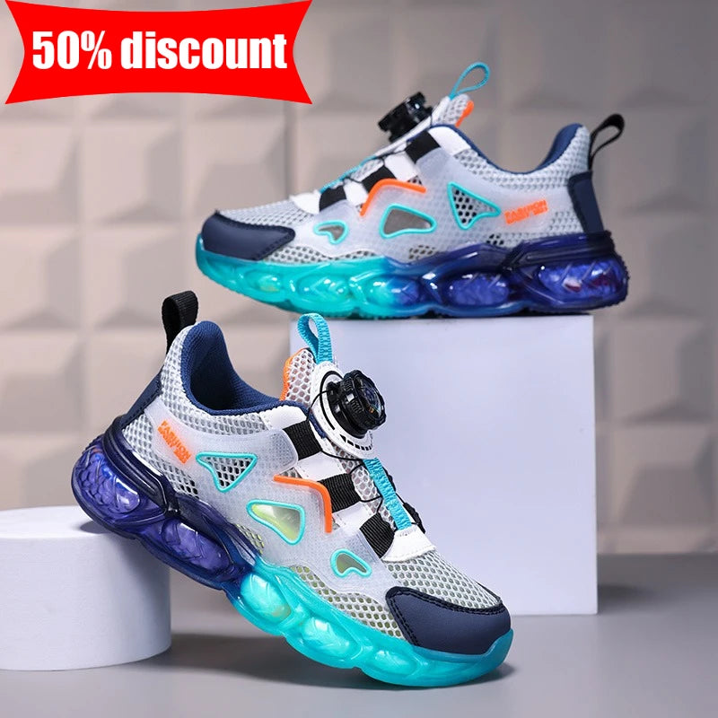 Children's Sports Shoes Ultra-Light Mesh Breathable School Training Running Shoes Soft Sole Anti-Slip Casual Walking Shoes for Kids