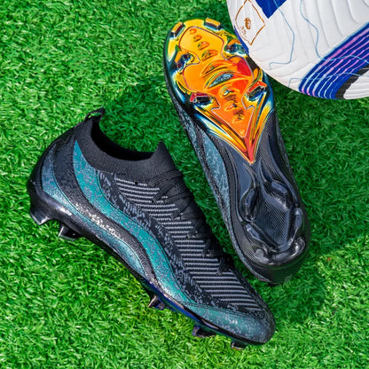 Chaussures de Football de sport pour hommes Fg/Ag, ongles longs, prairie artificielle pour adultes, chaussures spécifiques à l'entraînement durables, chaussures hautes antidérapantes